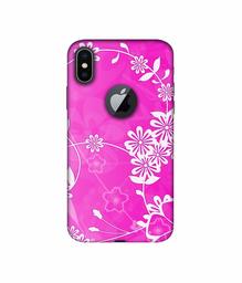 Amazon Brand - Solimo Designer Flower Pattern 3D Printed Hard Back Case Mobile Cover for Apple iPhone X (Logo Cut)