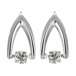 [Amazon Collection] Amazon Collection (AMBZO) Pt900 Dancing Stone Dancing Diamond Earrings 0.3ct 0.15 x 0.15 ct Inverted V-Shape (J.I1.VG Equivalent) GFE0007PT-03