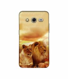 Amazon Brand - Solimo Designer Lion with Lioness 3D Printed Hard Back Case Mobile Cover for Samsung Galaxy Core 2 G355H