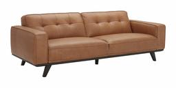 Amazon Brand – Rivet Bigelow Modern Leather Sofa with Square Legs, 89.4