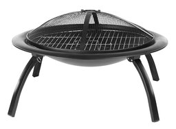 AmazonBasics Portable Folding Fire Pit with Carrying Bag and Cooking Grate, 26 Inch