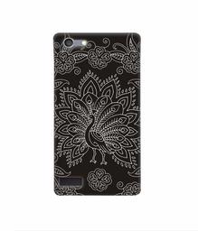 Amazon Brand - Solimo Designer White Peacock Rangoli 3D Printed Hard Back Case Mobile Cover for Oppo Neo 7