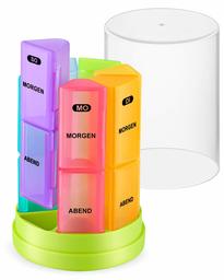 Eono by Amazon - 7 Day Pill Box 2 Compartments - Pill Tower Medicine Box Pill Box Morning Evening Travel