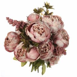 UMI. Essentials Vintage Artificial Peony Silk Flowers Bouquet Home Wedding Decoration (Sweetened Bean)