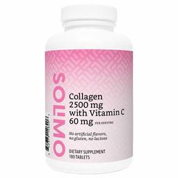 Amazon Brand - Solimo Collagen 2500 mg with Vitamin C 60 mg, 180 Tablets (3 Tablets per Serving)