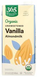 365 Everyday Value, Organic Almond Milk, Vanilla Flavor, Unsweetened, 32 fl oz