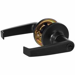 AmazonBasics Entry Door Lever With Lock, Hook, Antique Brass