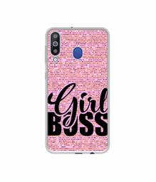 Amazon Brand - Solimo Designer Girl Boss On Pink Sparkle UV Printed Soft Back Case Mobile Cover for Samsung Galaxy M30