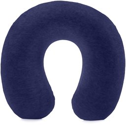 AmazonBasics Memory Foam Travel Neck Pillow, Navy Blue