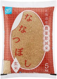 [Amazonブランド]Happy Belly 玄米 北海道産 ななつぼし5kg 令和元年産 農薬節減米 [Amazonブランド]