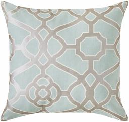 Amazon Brand – Ravenna Home Contemporary Geometric Pattern Throw Pillow, 20 Inch, Silver Sage / Silver