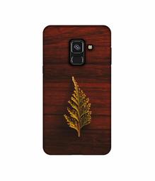 Amazon Brand - Solimo Designer Leaf on Wood UV Printed Soft Back Case Mobile Cover for Samsung Galaxy A8 Plus