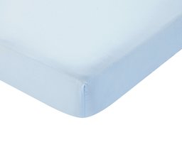 AmazonBasics Everyday 100% Cotton Fitted Sheet, Blue