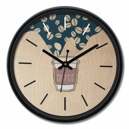 Amazon Brand - Solimo 12-inch Wall Clock - Espresso (Silent Movement)