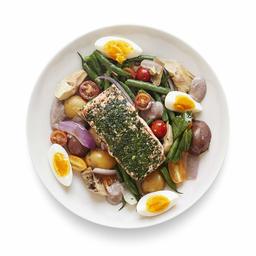 Amazon Meal Kits, Salmon Nicoise Salad with Herb Crust & Olive Aioli, Serves 2