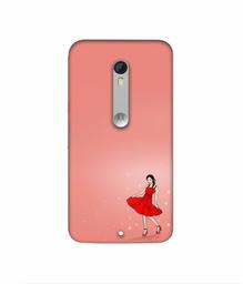 Amazon Brand - Solimo Designer Red Dress Lady 3D Printed Hard Back Case Mobile Cover for Motorola Moto X Play