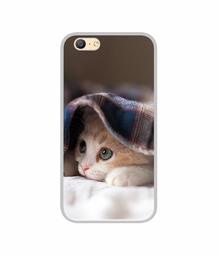 Amazon Brand - Solimo Designer Sleepy Kitten UV Printed Soft Back Case Mobile Cover for Oppo A57