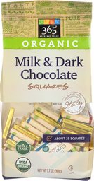 365 Everyday Value, Organic Milk & Dark Chocolate Squares, 5.7 Ounce