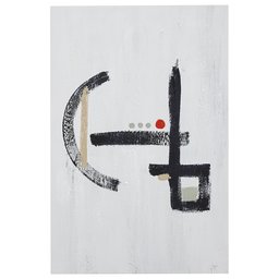 Amazon Brand – Rivet Abstract Asian Influenced Grey and Black Print on Canvas Wall Art Decor, 36