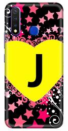 Amazon Brand - Solimo Designer Heart Pattern Alphabet-J 3D Printed Hard Back Case Mobile Cover for Vivo Y19 / Vivo U20