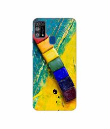 Amazon Brand - Solimo Designer Wax Color Blocks 3D Printed Hard Back Case Mobile Cover for Samsung Galaxy M31