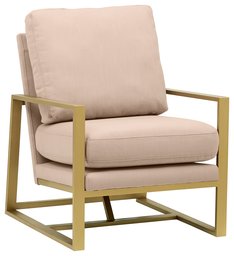 Amazon Brand – Rivet Charlotte Mid-Century Modern Upholstered Gold Accent Chair, 29