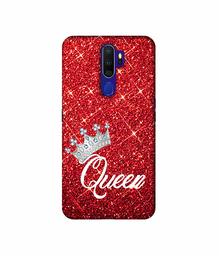 Amazon Brand - Solimo Designer Queen On Red Glitter 3D Printed Hard Back Case Mobile Cover for Oppo A9 (2020)