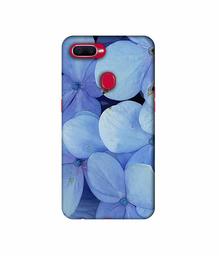 Amazon Brand - Solimo Designer Light Blue Flower Photography 3D Printed Hard Back Case Mobile Cover for Oppo F9