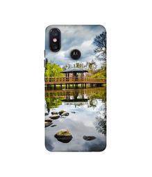 Amazon Brand - Solimo Designer Pebbles 3D Printed Hard Back Case Mobile Cover for Motorola One Power