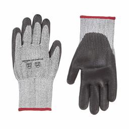 AmazonCommercial 13G Goldsilk & PU Coated Gloves (Salt & Pepper/Black), Size S, 1 Pair