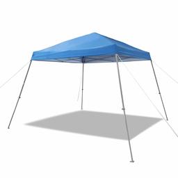 AmazonBasics Outdoor One-push Pop Up Canopy, 9ft x 9ft Top Slant Leg with Wheeled Carry, blue