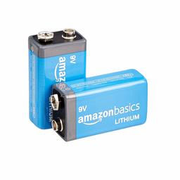 AmazonBasics 9 Volt Lithium Batteries - Pack of 2