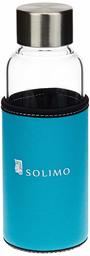 Amazon Brand - Solimo Borosilicate Glass Sports Bottle, 450 ml, Blue