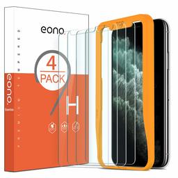 EONO Essentials [4 Pezzi] Pellicola Protettiva Compatibile con iPhone 11 PRO Max/iPhone XS Max in Vetro Temperato Anti-Graffi Anti-Impronte Durezza 9H Trasparenza 99,99% Senza Bolle