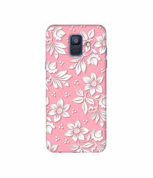 Amazon Brand - Solimo Designer White Flower Pattern 3D Printed Hard Back Case Mobile Cover for Samsung Galaxy A6