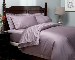 Pinzon Hemstitch 400-Thread-Count Egyptian Cotton Sateen Full/Queen Duvet Set, Plum