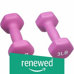 (Renewed) AmazonBasics Neoprene Dumbbells, Set of 2, (5.5 KGS Each ) - Black