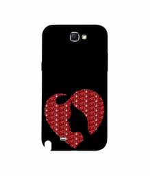 Amazon Brand - Solimo Designer Heart Shape Lady with Glitter 3D Printed Hard Back Case Mobile Cover for Samsung Galaxy Note 2 N7100