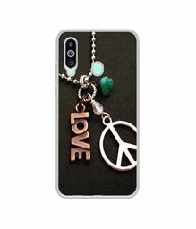 Amazon Brand - Solimo Designer Love and Peace UV Printed Soft Back Case Mobile Cover for Samsung Galaxy M40