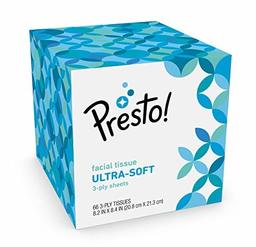 Amazon Brand - Presto! Ultra 3-Ply Facial Tissue 66CT 1 Pack