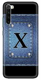 Amazon Brand - Solimo Designer Button Jeans Alphabet-X 3D Printed Hard Back Case Mobile Cover for Xiaomi Redmi Note 8