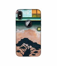 Amazon Brand - Solimo Designer Tree Painting 3D Printed Hard Back Case Mobile Cover for Apple iPhone X (Logo Cut)