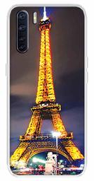 Amazon Brand - Solimo Designer Multicolor Lighting Eiffel Tower Printed Soft Back Case Mobile Cover for Oppo F15