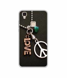 Amazon Brand - Solimo Designer Love and Peace UV Printed Soft Back Case Mobile Cover for Vivo V3