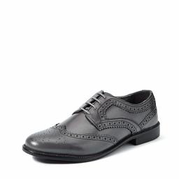 Amazon Brand - Symbol Men's Grey Leather Formal Shoes- 6 UK/India (40 EU) (AZ-WS-115A)