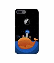 Amazon Brand - Solimo Designer Whale 3D Printed Hard Back Case Mobile Cover for Apple iPhone 8 Plus (with Logo Cut)