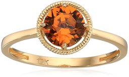 Amazon Collection10k Gold Swarovski Crystal November Birthstone Ring, Size 6