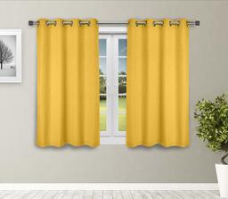 Amazon Brand - Solimo Magnolia Window Curtain, 5 feet - Set of 2 (Spanish Yellow)