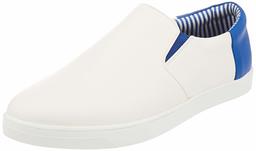 Amazon Brand - House & Shields Men's White/Blue Sneakers-9 UK (43 EU) (10 US) (AZ-HS-001)