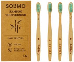 Amazon Brand - Solimo Bamboo Toothbrush (Pack of 4)